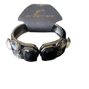 G by Gennaro Black stone chunky clamper bracelet